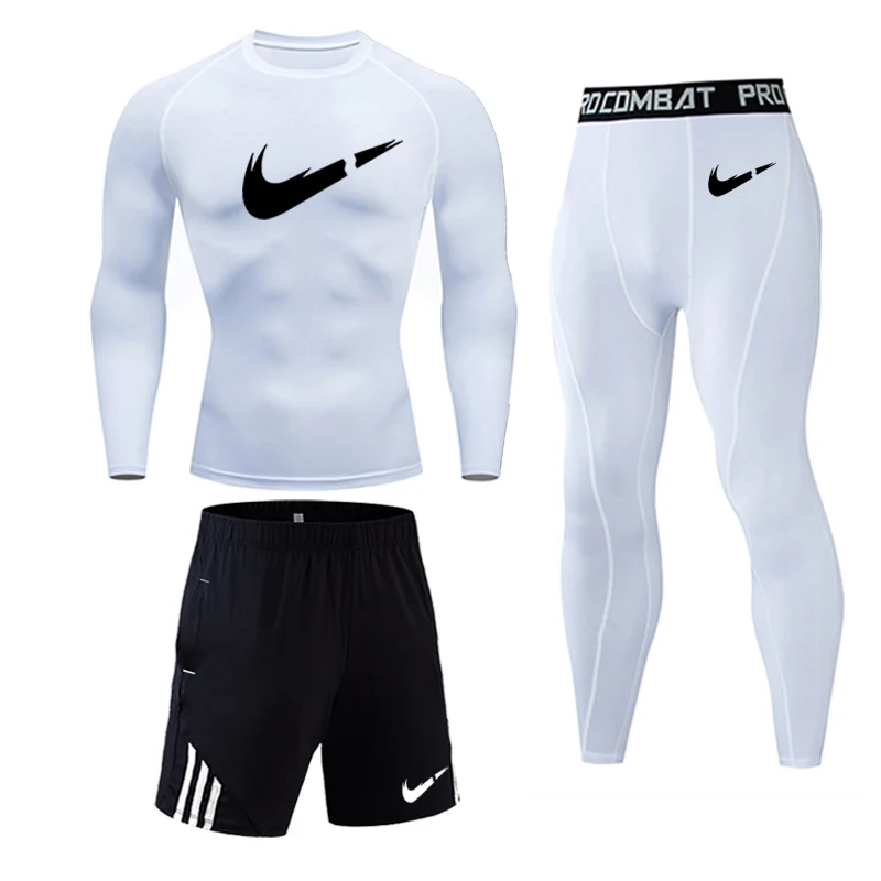 Термоодежда для мужчин, спортивное компрессионное белье, флисовая термо-рубашка для мужчин, спортивный костюм для фитнеса и бега, Рашгард, мужской S-4XL