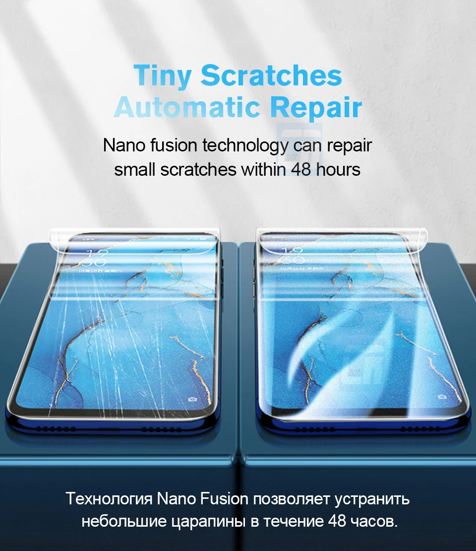 mobile tempered glass 1-5pcs Screen Protector Hydrogel Film For OPPO Reno 6 3 2 5 Find X2 Lite X3 Neo Pro A15 A53 A52 A72 Protective Film No Glass phone protector