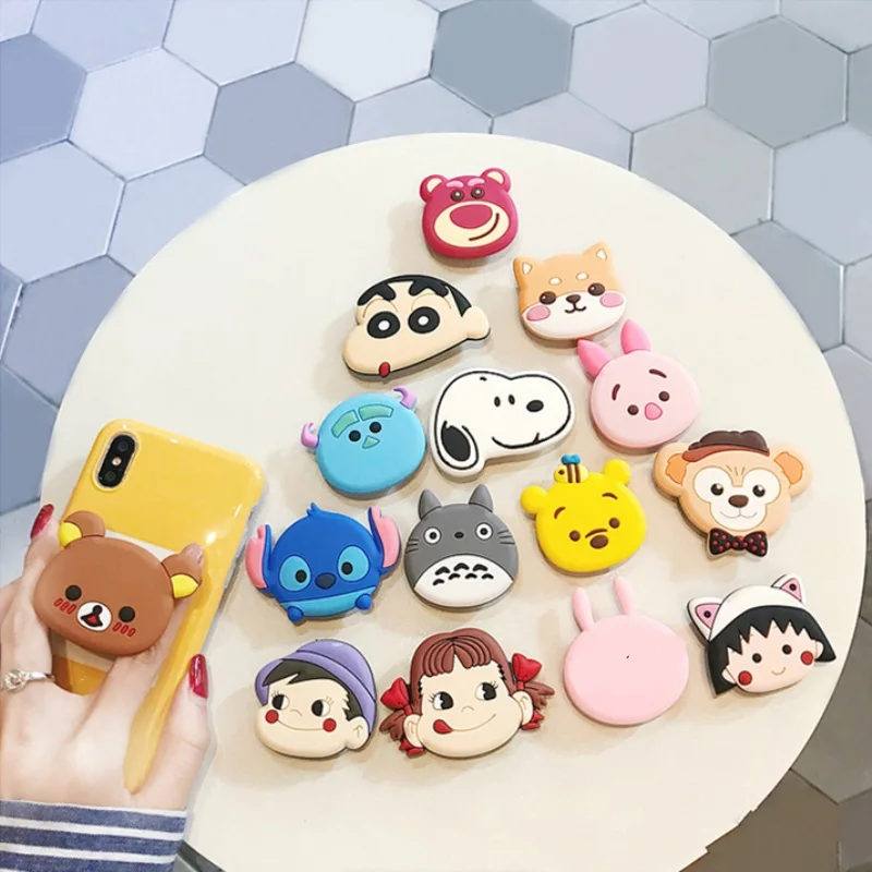 

Universal Phone scoket Holder Stand Phone Gasbag Bracket Expanding Finger Cartoon Sakura Momoko Stitch for xiaomi redmi note 6 7
