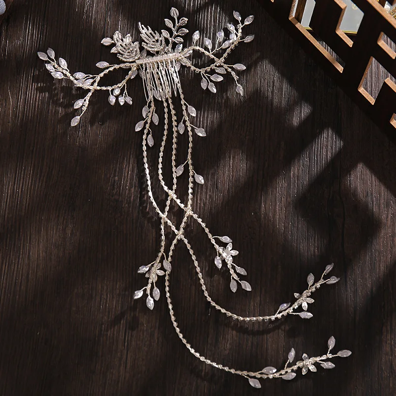 Luxury Rhinestone Crystal Hair Comb Headband Wedding Hair Accessories Tiara Hairband Hair Jewelry Bride Party Queen Headpiece
