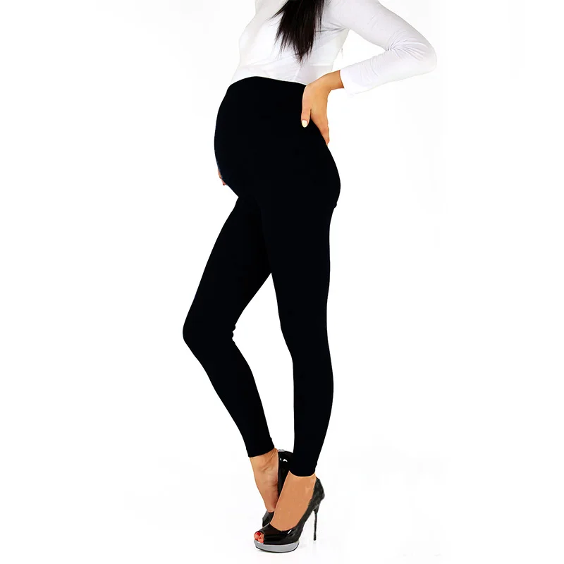 Горячая Распродажа, регулируемые леггинсы большого размера, Новые Леггинсы для беременных, тонкие мягкие хлопковые штаны, одежда с высокой талией - Цвет: black