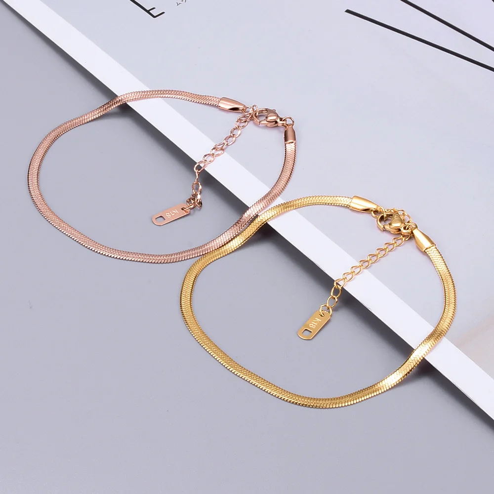 Flat Snake Chain Ankle Bracelet Boho Jewelry Bohemian Gold Color Chains Bracelets for Women Anklet Foot Jewelry Flat Snake Chain Ankle Bracelet Boho Jewelry Bohemian Gold Color Chains Bracelets for Women Anklet Foot Jewelry
