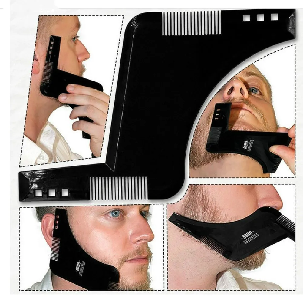 1pcs black 5 размеров мужской шаблон для укладки бороды трафарет гребень для бороды инструмент для формирования бороды модель для удаления бритья - Цвет: 1pcs black