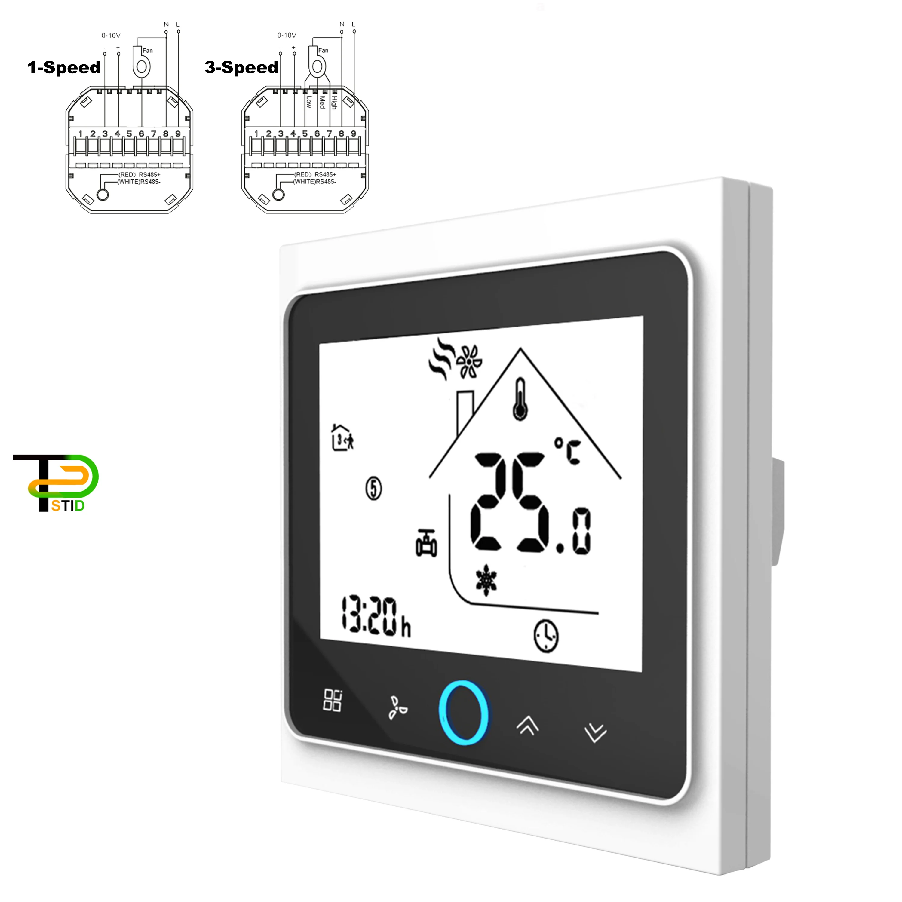 24V 220V Modbus FCU Room Thermostat 0-10V for Single Speed, Three Speed  2Pipe Cooling Heating By RS485 Remote Control - AliExpress