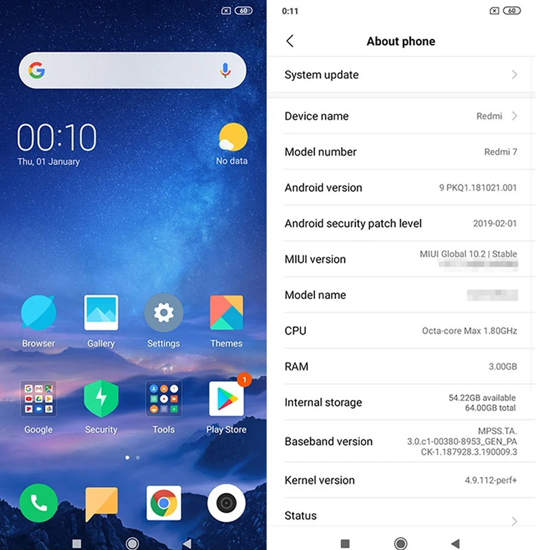 Xiaomi Redmi 7 6 26 дюймов смартфон 3 Гб ОЗУ 32 ПЗУ Восьмиядерный процессор Snapdragon 632 камера