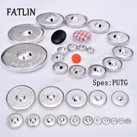 J-100Sets 16L-80L Aluminum Covered Cloth Fabric Buttons DIY Handmade Metal Bread Shape Round Fabric Accessories PUTG 1