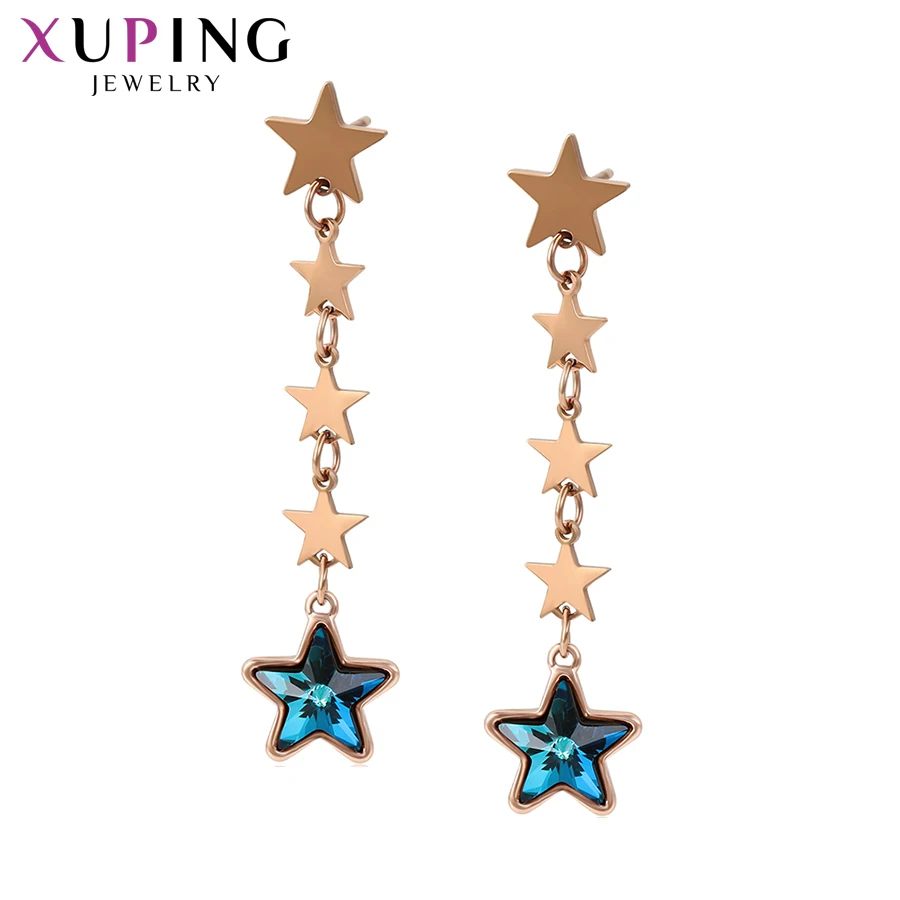 

Xuping Stainless Steel Jewelry Star Shape Earrings for Women Crystals from Swarovski Elegant Hot Sell Party Gift S184.2-99123