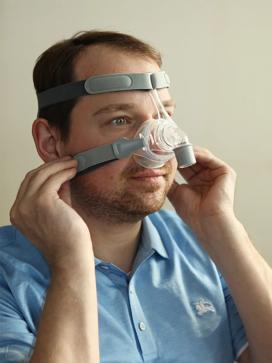CPAP назальная маска с регулируемым головным убором и пряжкой для автоматический