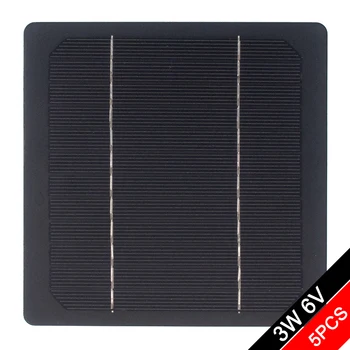 

6V 3W 500mA Monocrystalline Silicon Mini Solar Panel module Cell for DIY Cell Phone Charger & Battery 150*150mm - 5PCS