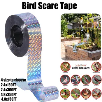 

1 Pc Bird Scare Tape Anti Bird Tape Dual-sided Reflective Deterrent Scare Tape For Birds Pigeons Repeller Ribbon Tapes