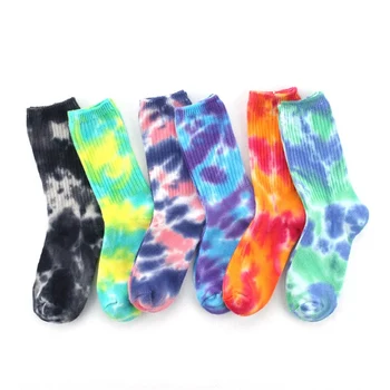 

High-Quality Cotton Skate Socks Men Women Sock Funny Cycling Running Hiking Tie Dye Sox