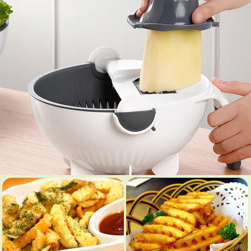 Кухонный, для овощей нож для резки фруктов с сушилка Корзина для белья нож для овощей с 7 лезвиями резак картофеля морковь больше