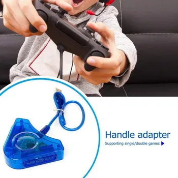 

PS2 Handle To Computer USB Interface Adapter PS2 Handle To PC For One Drag Two Blue Triangles