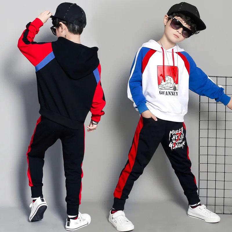 Boy Autumn Suit New Model Fashion hip hop Hat collar Sweater Boy clothes 2 sets Sportswear showclothing wholesale