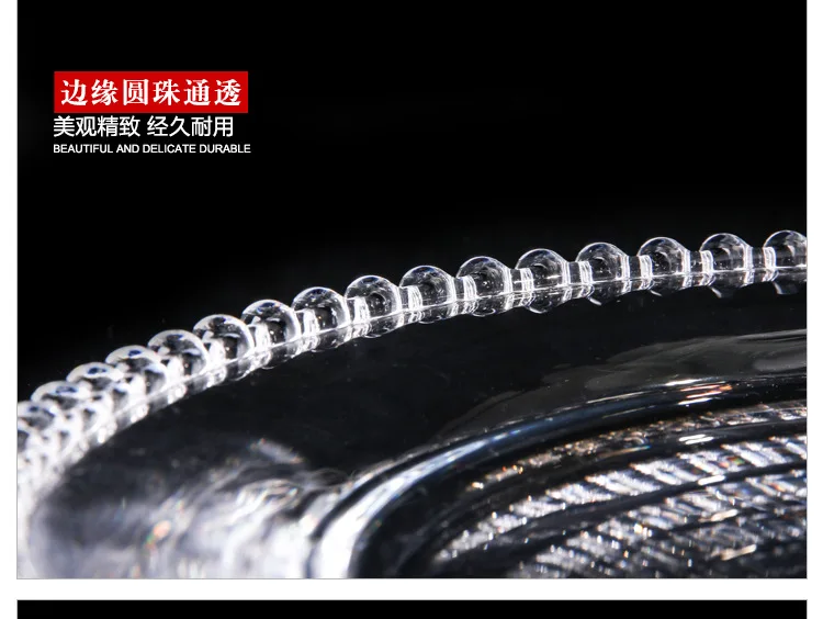 Natural detox zhi li Manufacturers Currently Available Creative Transparent Glass Plate Pearl Western Tableware Fruit Plate Life