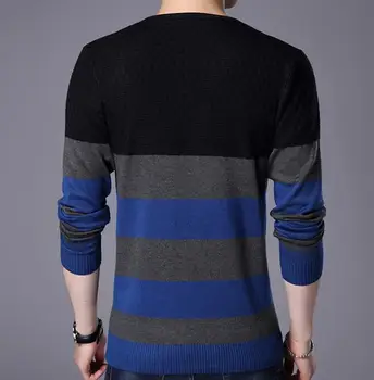

2020 new style high quality Autumn Spring Men Striped cotton T-shirt yellow blue An