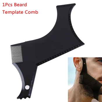 

Lightweight And Flexible Fits All-In-One Beard Shaping Tool New Arrival Beard Styling Template Stencil Hair Beard Comb For Men