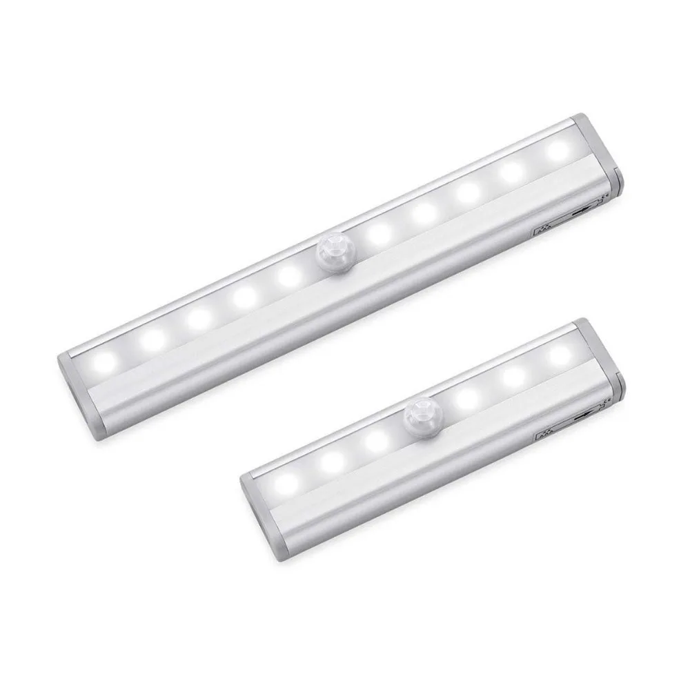 Wireless LED Under Cabinet Light PIR Motion Sensor Lamp 6/10 LEDs for Wardrobe Cupboard Closet Kitchen Lighting Led Night | Освещение