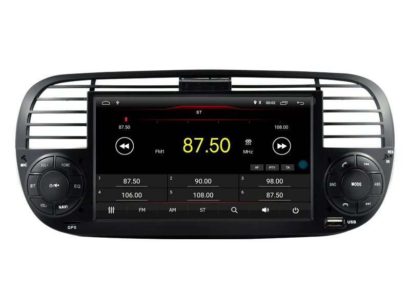 Cheap OTOJETA Car GPS Android 9.1 Bluetooth Quad Core Car Dvd media Player FOR FIAT 500 Vehicle Radio Multimedia Black Panel 9