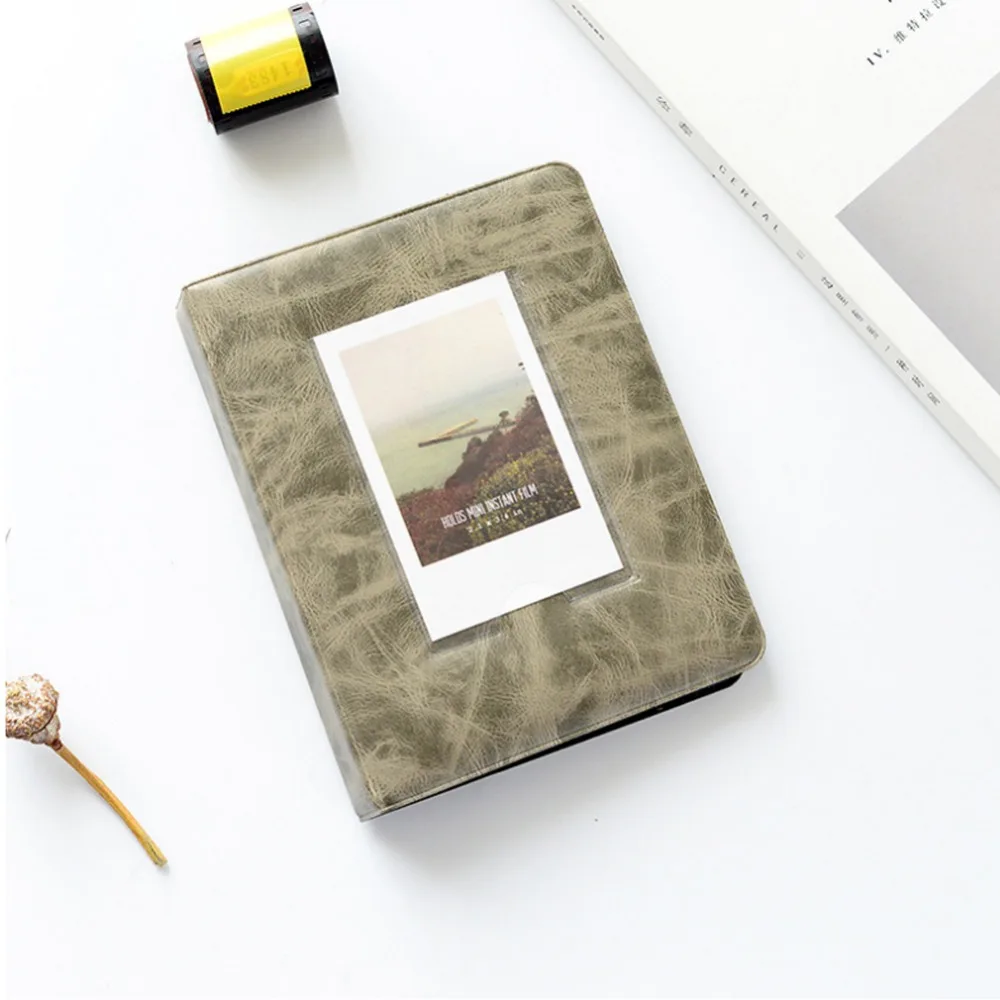 Retro 64 Pockets 3 Inch Mini Photo Album Cards Holder Tickets Collection for Polaroid Fuji Instax Mini 9/8/8+/7s/50s/90/LiPlay