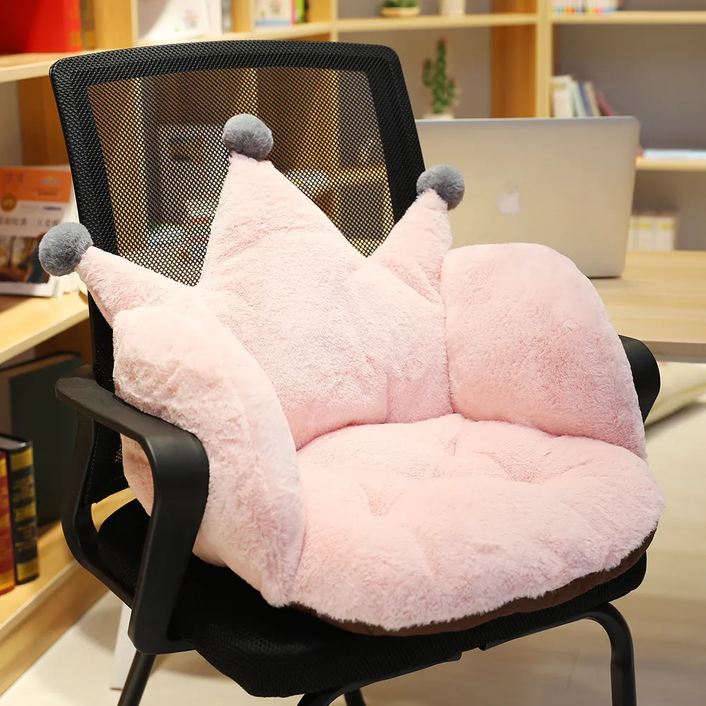 Velvet Thickened Back Cushion Two-in-one Removable Seat Cushions Sofa Crown Shape Pillow Floor Mat Adult Child Home Decor | Дом и сад