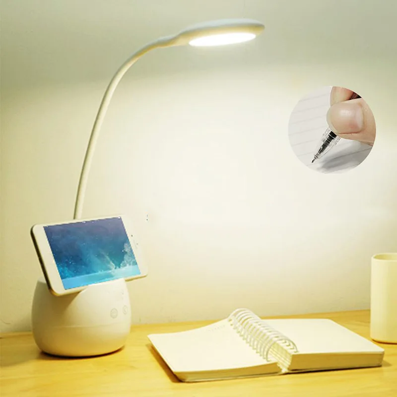 

Top-Usb Led Desk Lamp Table Lamps Led Press Switch 3 Mode Clip Pen Holder Desk Light Bedside Bedroom Reading Book Night