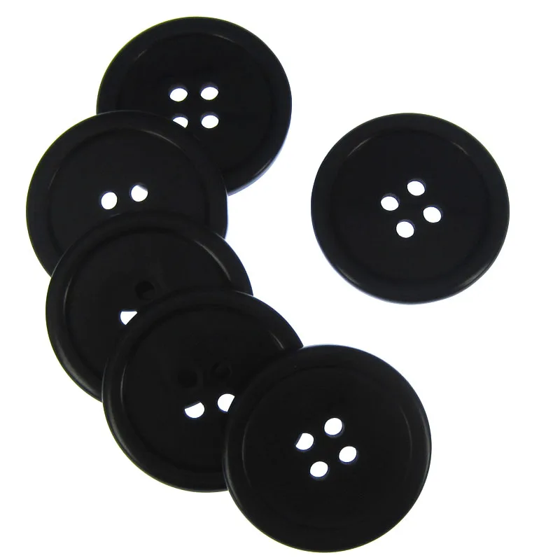11mm-38mm 4-Hole Black Resin buttons for clothing Accessory Round button Sewing Craft Garment Scrapbooking 6
