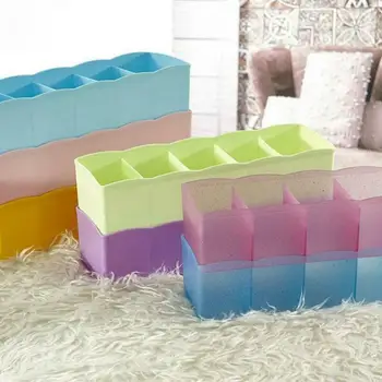 

5 Grids Plastic Clothes Organizer Storage Boxes Tie Bra Socks Drawer Cosmetic Divider Tidy Closet Storage Box Case Container