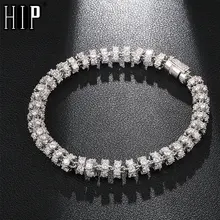 Хип хоп 6 мм Bling AAA CZ кубический цирконий Iced Out круглые звенья цепи браслеты для мужчин и женщин рэппер ювелирные изделия
