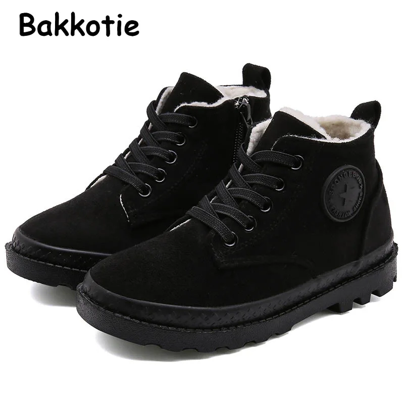 Bakkotie г.; Детские Зимние брендовые короткие ботинки для маленьких мальчиков; детская модная теплая обувь для девочек; Черные ботильоны для малышей