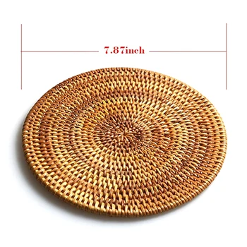 

Hand Woven Rattan Pot Mat, Non Slip, Durable, Heat Resistant Heat Insulation Pad Perfect Modern Home Decoration Heat Resistant C