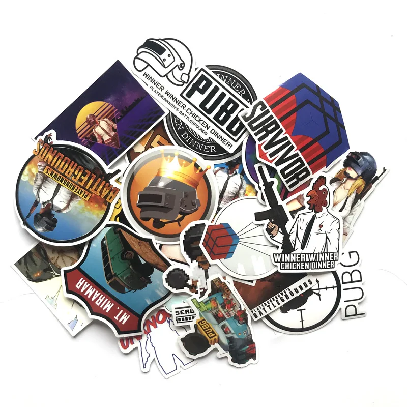 

29PCS Chicken Dinner PUBG game Stickers for Suitcase Stationery Skate Helmeted PatchMotif DIY scrapbooking Decorative sticker