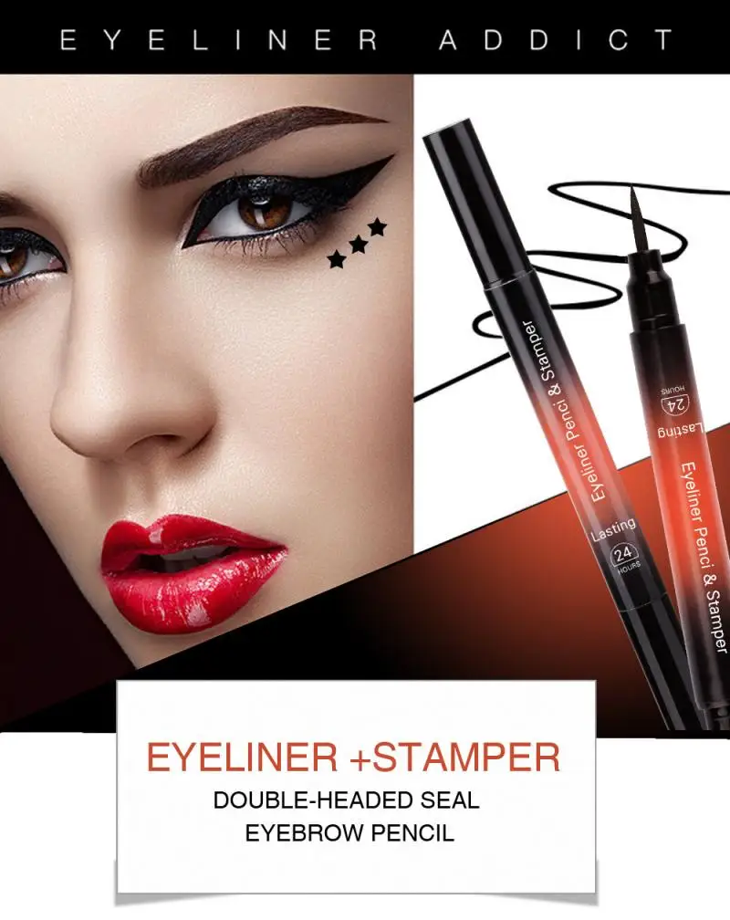 Черный узор, Водостойкая Подводка для глаз, стойкая Мягкая Черная Подводка для глаз, макияж, красота, косметика, подводка для глаз, карандаш для глаз, маркер, ручка TSLM2