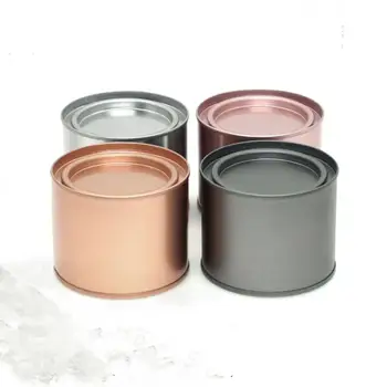 

Portable Round Mini Seal Metal Tea Can Tinplate Round Stretch Candle Can Kitchen Canisters Candy Jar Box Multipurpose