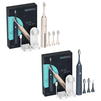 

1 Set Adult Sonic Toothbrush Electric Vertical Brush 4 Modes Smart Timer 4 Heads