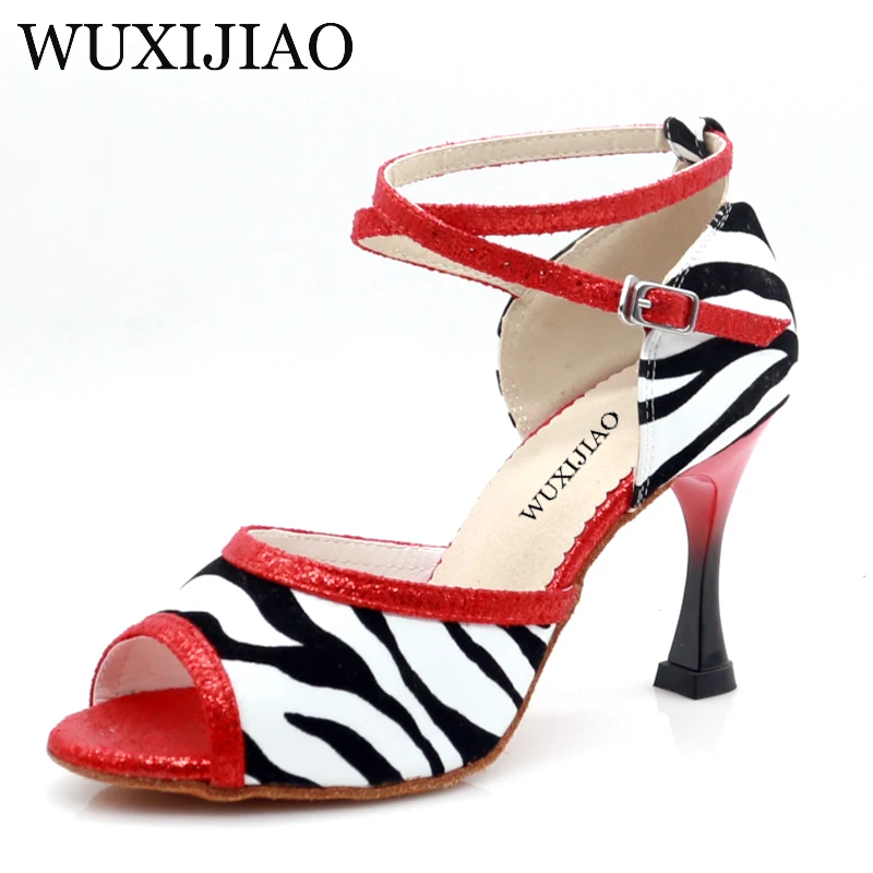 

WUXIJIAO ladies shoes Jazz sneakers high heel dance shoes with rhinestones Latin dance shoes