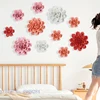 Creative Ceramic Flowers Peony Background Wall Hanging Decoration 3D Relief Handmade Ceramic Crafts Living Room Background Wall 4