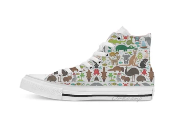 

Australia animals High Top Canvas flat Casual Custom Design shoes Drop Shipping