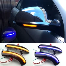 Luz de piscamento dinâmica azul do pisca do sinal da volta do diodo emissor de luz que flui a água para vw golf 5 gti jetta mk5 passat b5.5 b6 sharan