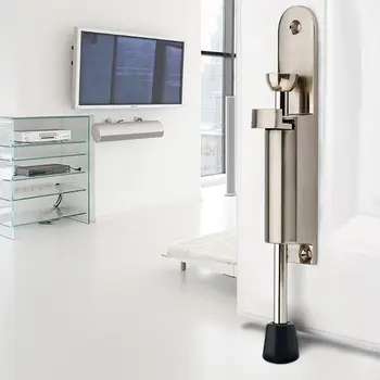 

Foot Operated Lever Door Stops Holder Adjustable Kickdown Buffer Fittings Hardware Tools Household