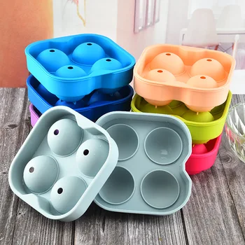 

Manufacturers Direct Selling Large Size Silica Gel Ice Ball 4 Ball Silicone Ice Lattice Mode Hole round Ball Hockey Ice Maker Ic