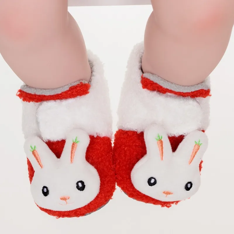 Мягкая обувь для первых шагов; милая повседневная обувь для маленьких мальчиков и девочек с рисунком лисы; нескользящая зимняя теплая обувь