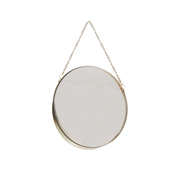 

Nordic Metal Bathroom Mirror Round Wall Mount Mirror Ornament Salon Wall Art Toilet Bathroom Decor Hanging Makeup Mirror