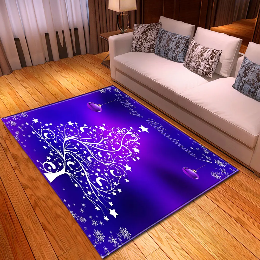 Cartoon Santa Claus Carpets Parlor Xmas Area Rugs Kids Play Mat Merry Christmas Bedroom Living Room Carpet Home Decoration