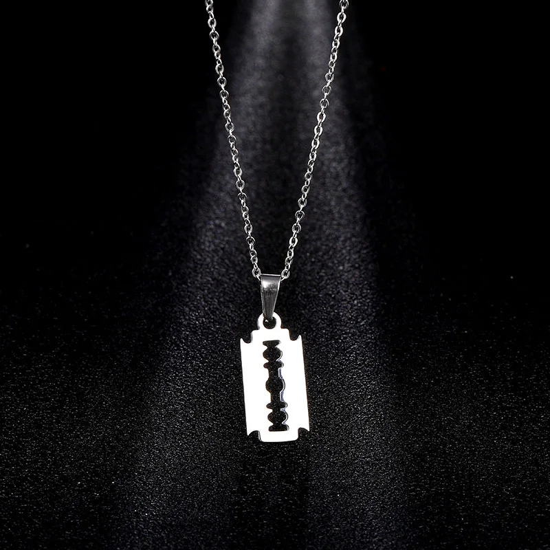 Mini Stainless Steel Razor Blade Necklace 