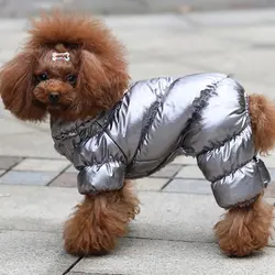 Комбинезон для собаки зимняя одежда для домашних животных, котов Теплый Щенок прыгун космический пуховик пальто для собак худи для