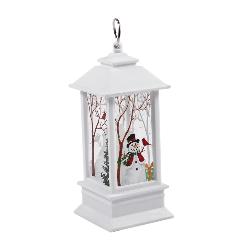 Christmas LED Glow Flame Candlestick Wind Light Decorative Ornaments - Color: White