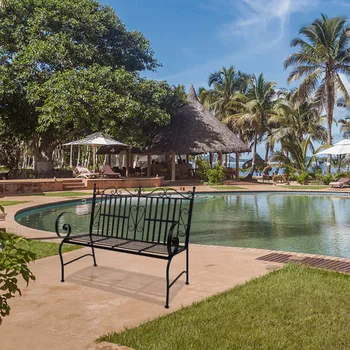 

Garden Vintage Iron Double Chair Double-Seat Sofa Patio Chair Iron Double Sofa Chair Black Living Room Backyard Porch Furniture