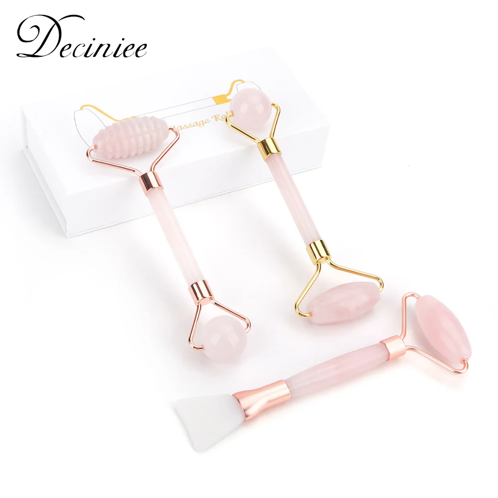 

Double Head Face Roller Facial Beauty Roller Rose Quartz Massager for Face Neck Body Muscle Relaxing Relieve Fine Lines Wrinkles