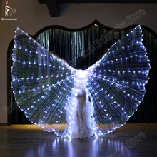 Женский танец живота Isis Крылья Led танец бабочка крыло осветительные лампы реквизит белый Стаф представление 360 градусов палочки
